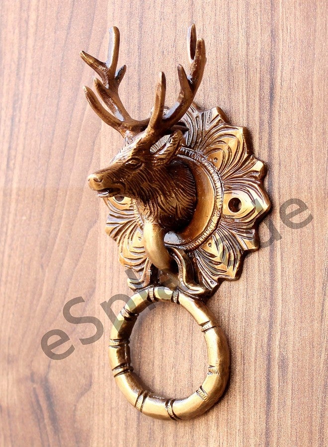 ESPLANADE Metal Brass Reindeer Face Door Knocker (6.5 Inch, Golden) - Image 4